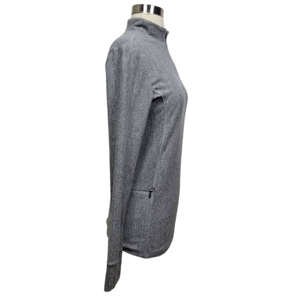 Senita Athletics Gray Quarter Zip Pullover Women’s Size Small Running Top - Picture 3 of 10